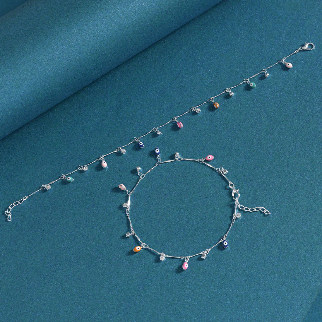 Evil Eye Multicolor Charm Anklet