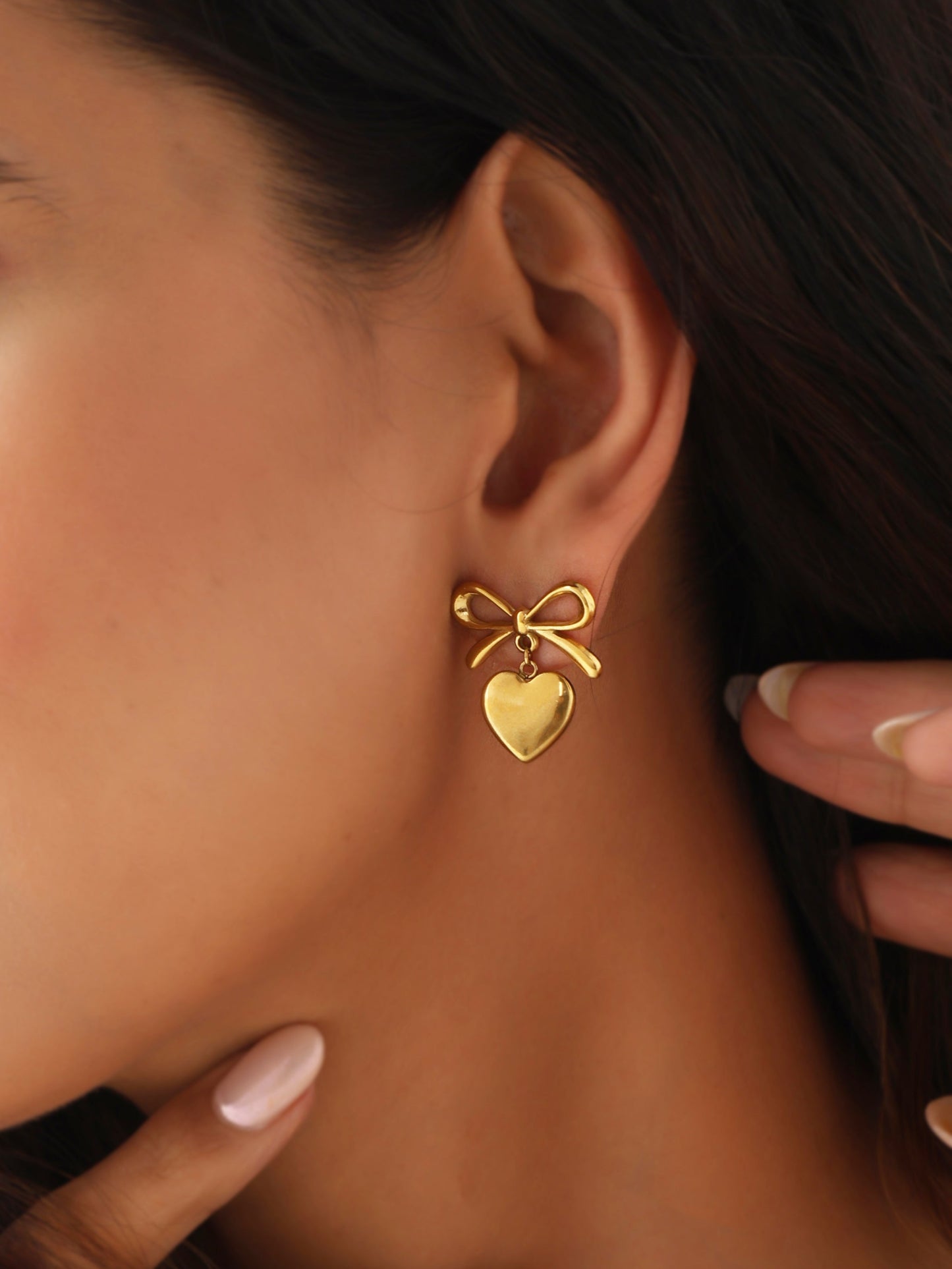 Bow Heart Earrings